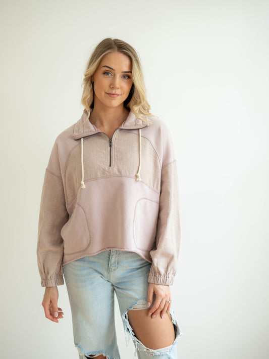 Rose Half Zip Pullover