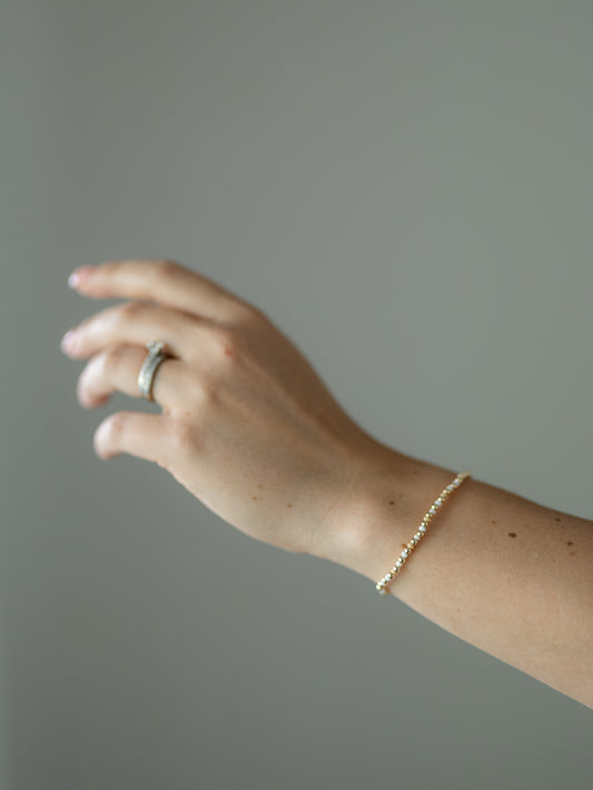 Gold Filled and Seed Bead Repeater Bracelet - Size 7