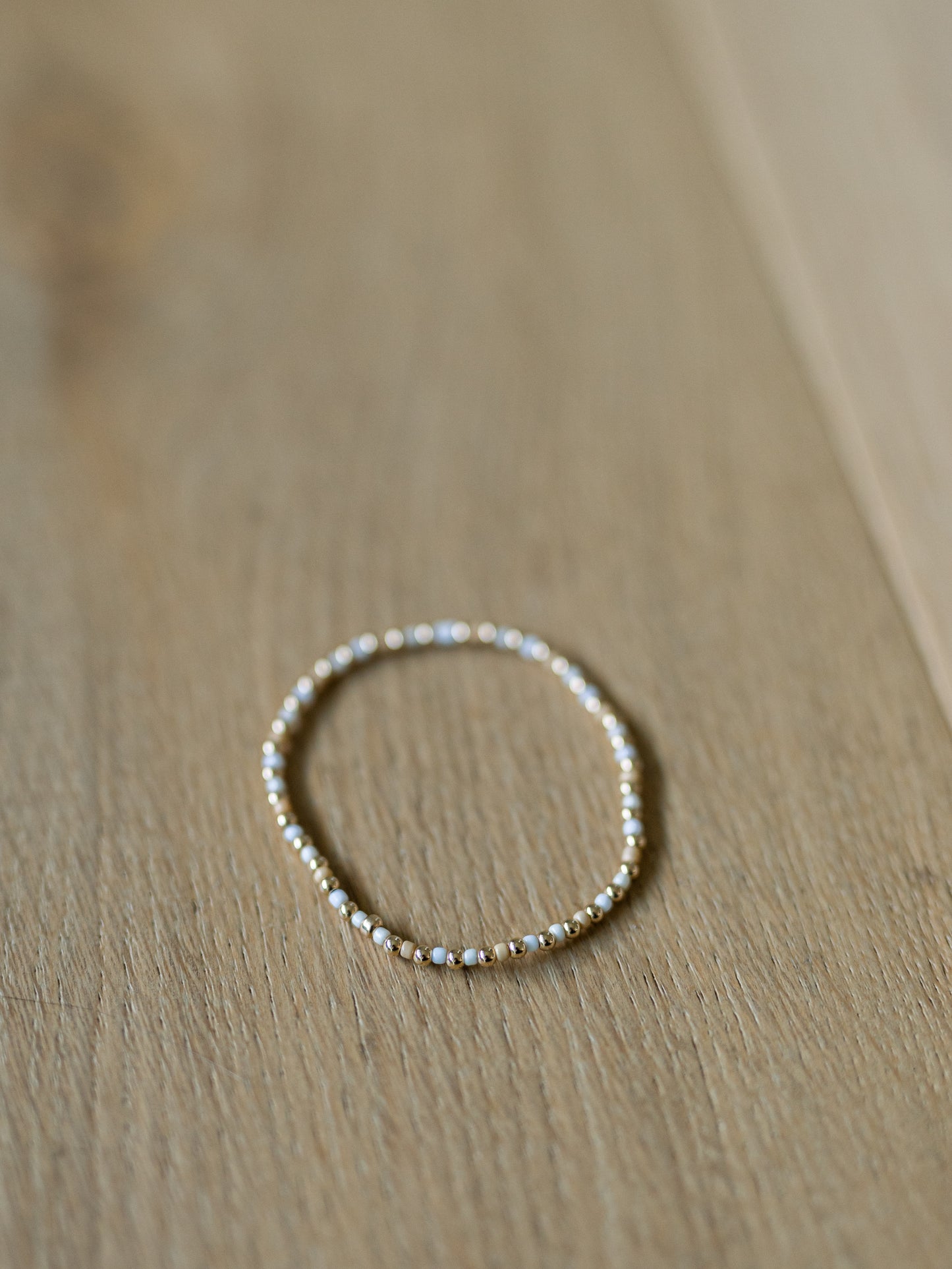Gold Filled and Seed Bead Repeater Bracelet - Size 7