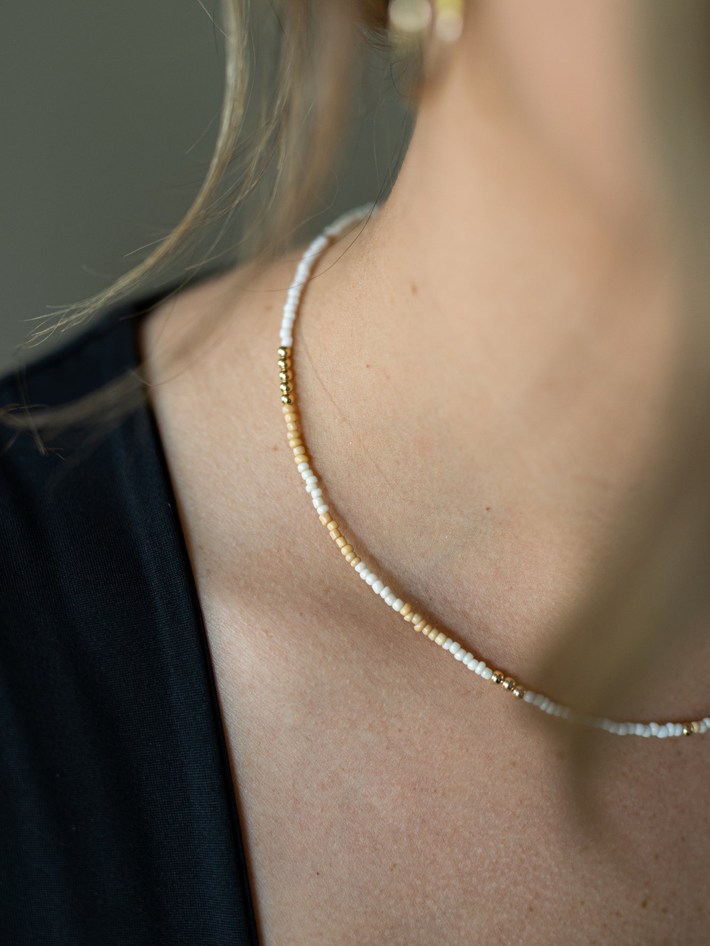 Gold Filled and Seed Bead Repeater Necklace - 18"