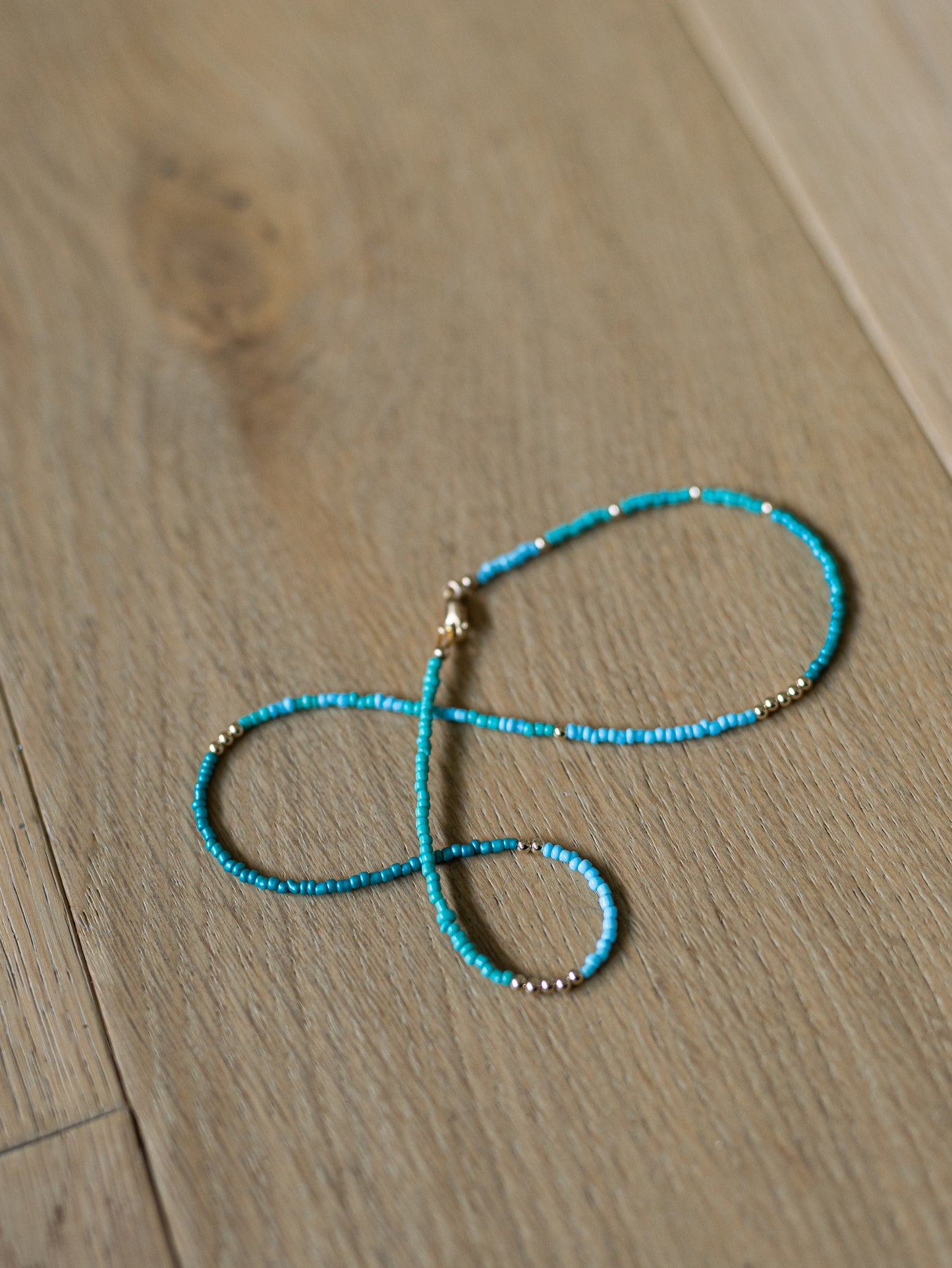 Gold Filled and Seed Bead Repeater Necklace - 18"