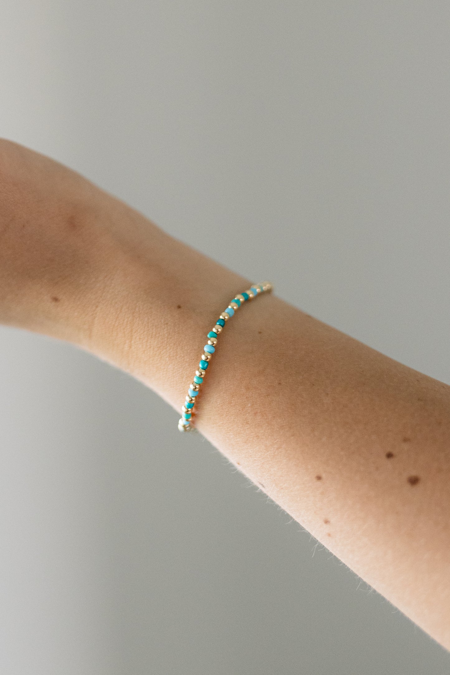Gold Filled and Seed Bead Repeater Bracelet - Size 7