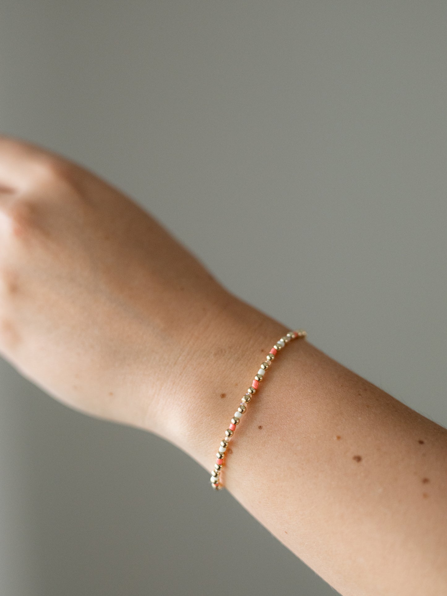 Gold Filled and Seed Bead Repeater Bracelet - Size 7