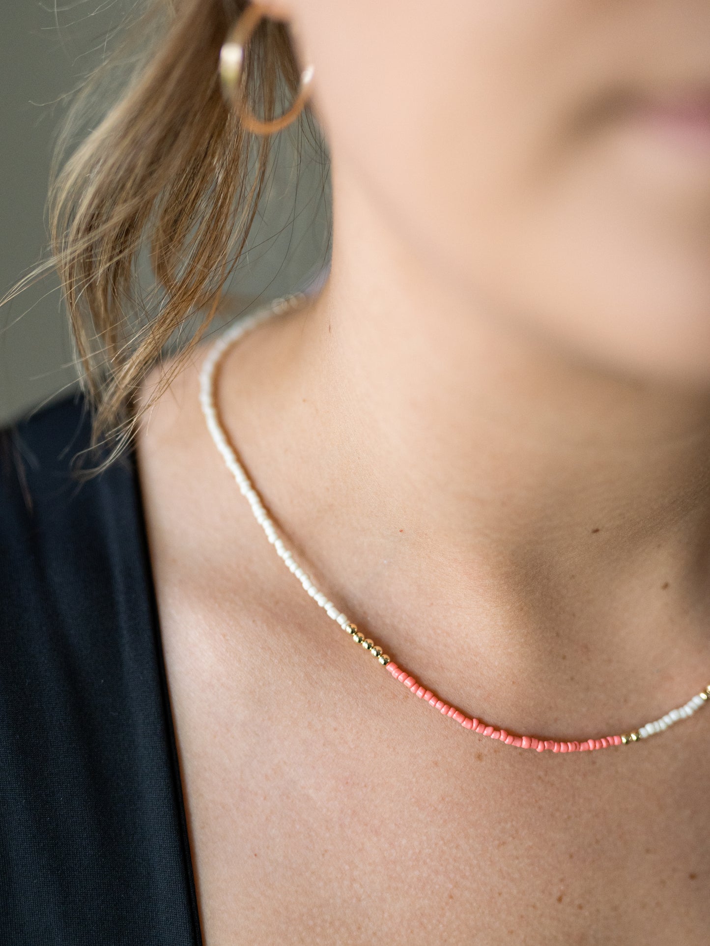 Gold Filled and Seed Bead Repeater Necklace - 18"
