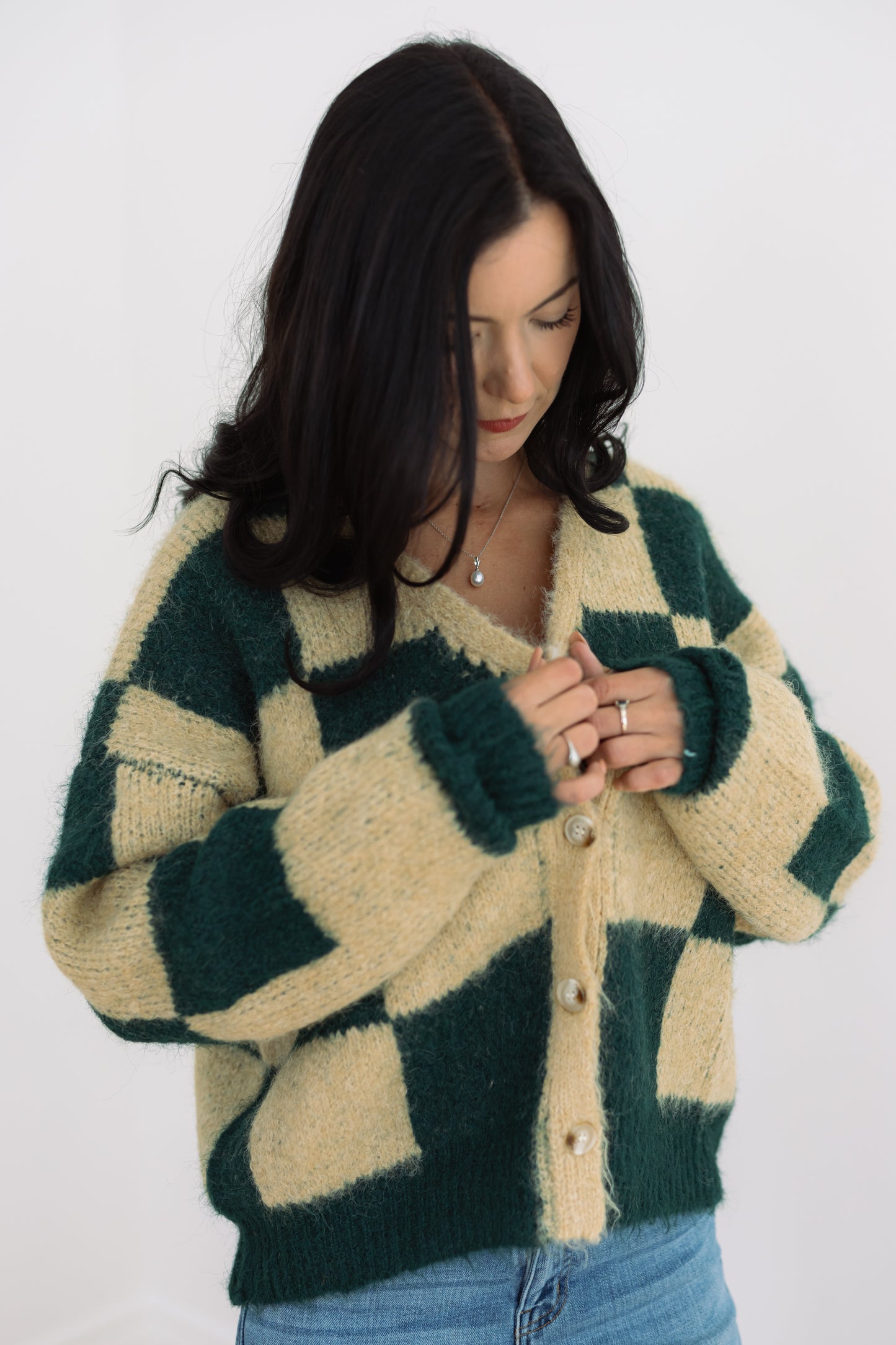 Olivia Checkered Cardigan